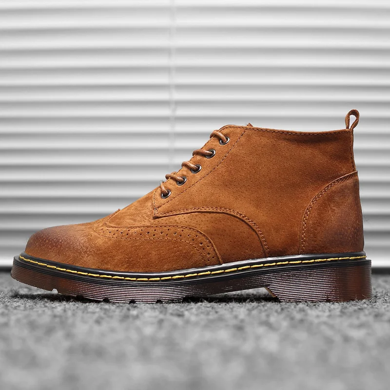 Мужская обувь водонепроницаемые ботинки без шнуровки с высоким берцем