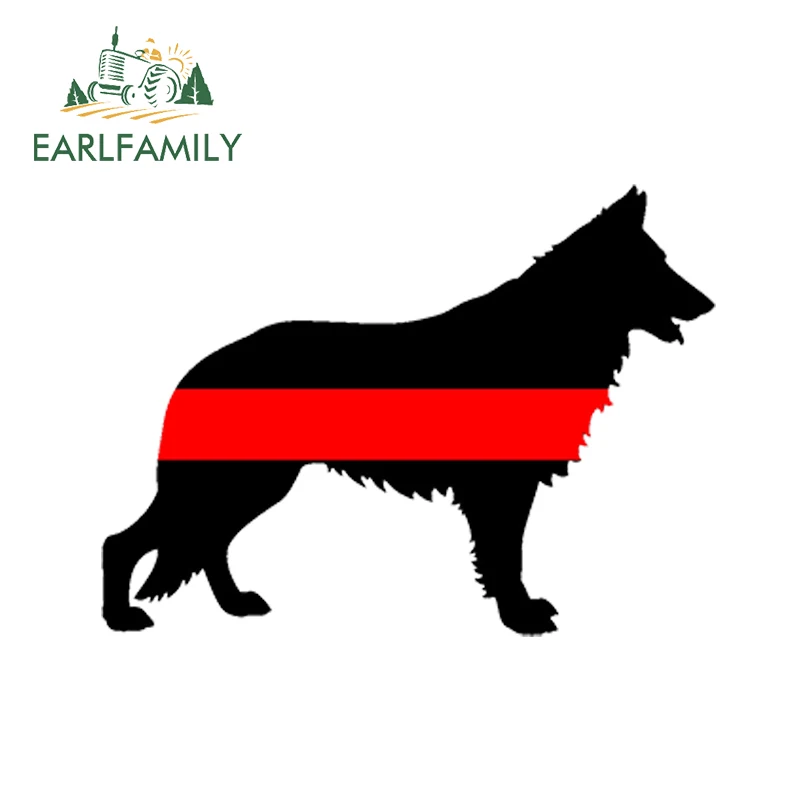 Автомобильный Стайлинг EARLFAMILY 13 см x 9 1 немецкий Шепард пожарный К9 собака красная линия наклейка