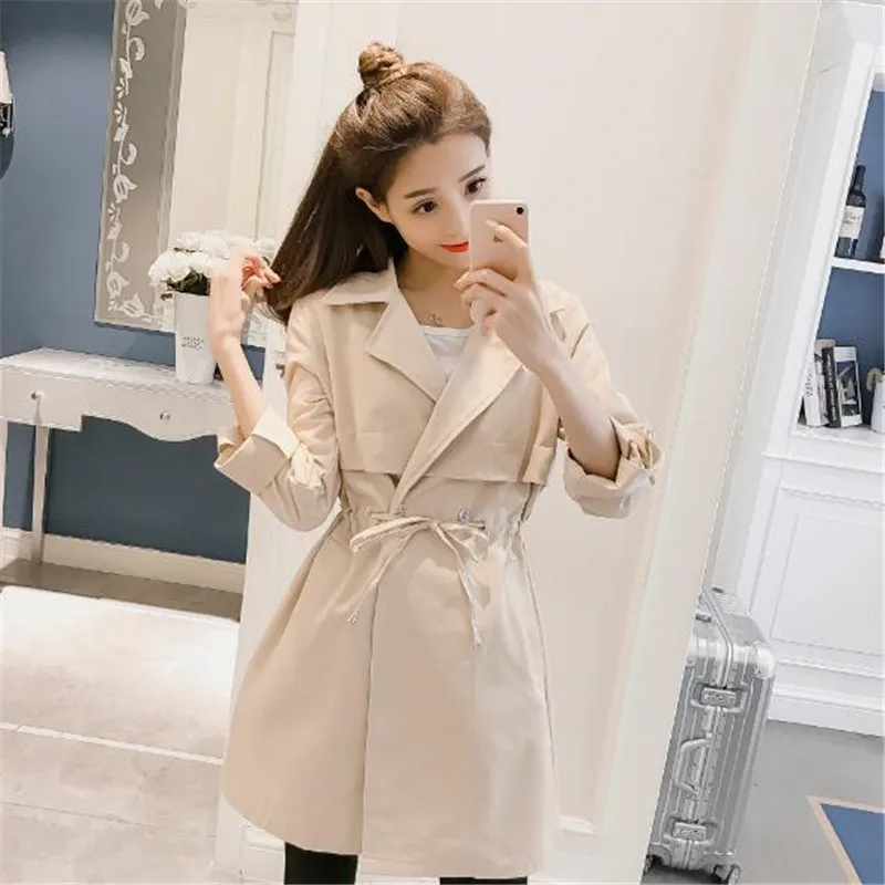 

2018 New Women Windbreaker Korea Spring Autumn Coat Female Fashion Cotton Jacket High Quality Loose Students Outerwear A0566