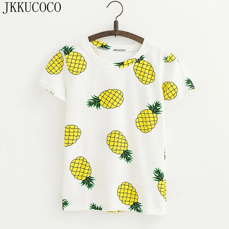 JKKUCOCO Hot Style ice-lolly Print Tees Short Sleeve T-shirt Women t shirt Summer Cotton t-shirt Tops Causal t-shirts | Женская одежда