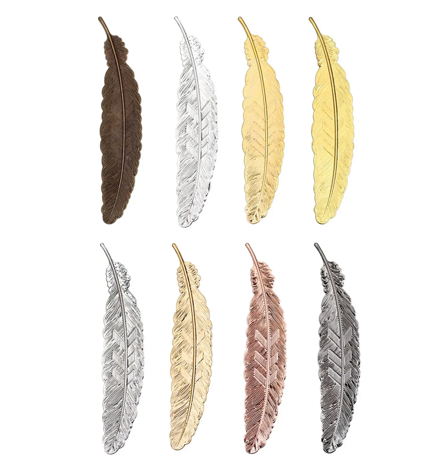 

20PCS 110*24mm Metal Copper Sheet Feather Pendant Connectors For Jewelry Making