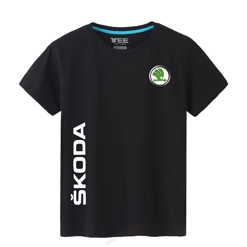 Мужская футболка 2019 с круглым вырезом для Skoda повседневные хлопковые футболки