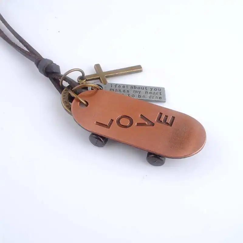 Новинка винтажное кожаное ожерелье в стиле панк рок ручной работы длинная