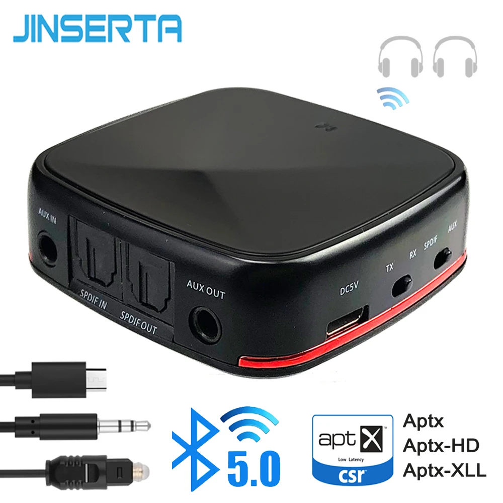JINSERTA автомобильный комплект Bluetooth 5 0 передатчик оптический приемник для ТВ