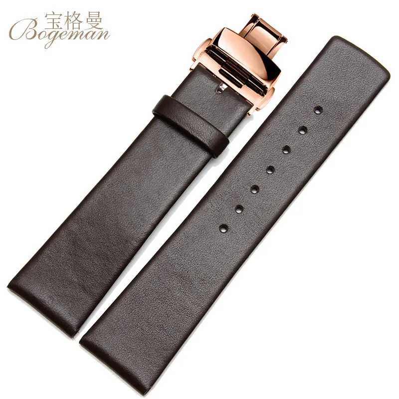 Часы из воловьей кожи с мужской пряжкой 16 мм 18 мм 20 мм 22 мм Серебряное золото Мэй Подарочный инструмент для установки