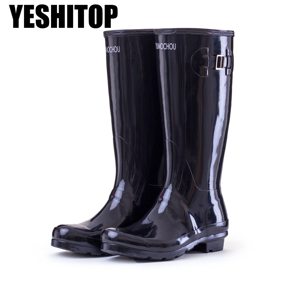 Демисезонные высокие резиновые сапоги до колена для мужчин и женщин 4 цвета|boots