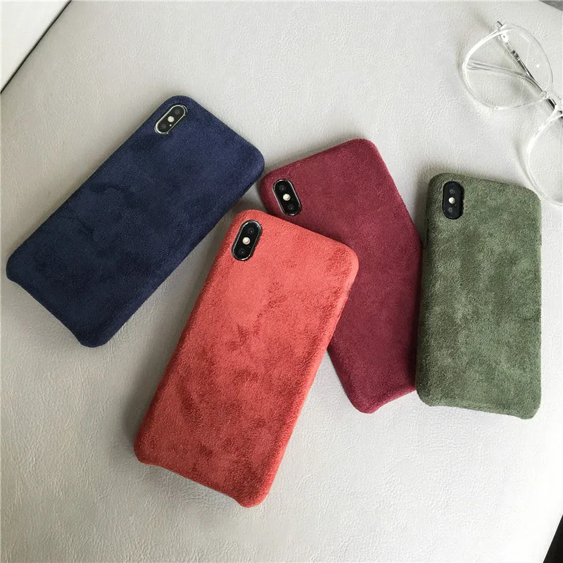 Модный вельветовый тканевый чехол для телефона s iphone X XS XR XSMax 6 6s 7 8 plus простой