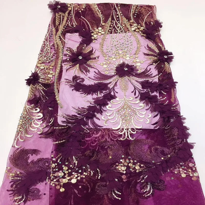 

2019 high quality african french lace fabric with hand work flower big stones Nigeria french lace top sale african tulle lace