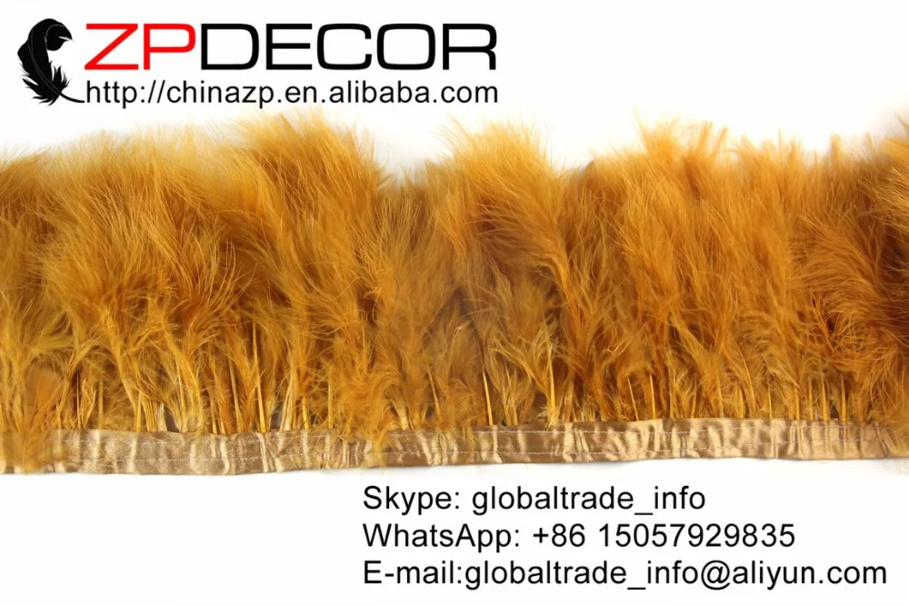ZPDECOR 2 ярдов/партия 4 6 дюймов (10 15 см) красивый глубокий золотой Marabou Турция с пухом