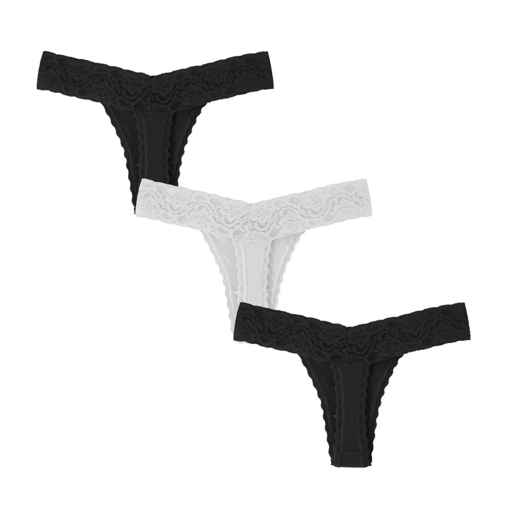 black white black GAREDOB A+(американский размер xs-xl) сексуальные трусики хлопковые трусики для женщин стринги 3D пошив Танга комфорт гарантировано - Цвет: black white black