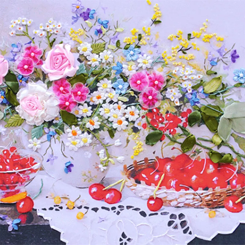 70X50cm фрукты цветы DIY 3d вышивания крестиком работа иголкой незаконченная вышивка