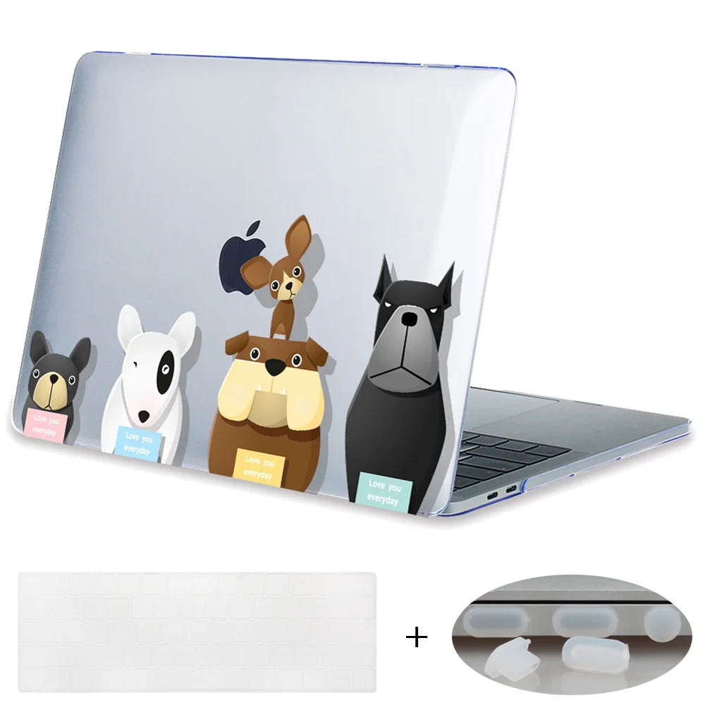 A254-0 Чехол Redlai для Macbook Pro 13 15 Touchbar A1706 A1707 Pro retina 13,3 12 15,4 Air 13 11 жесткий чехол с изображением собаки из мультфильма - Цвет: A254-0