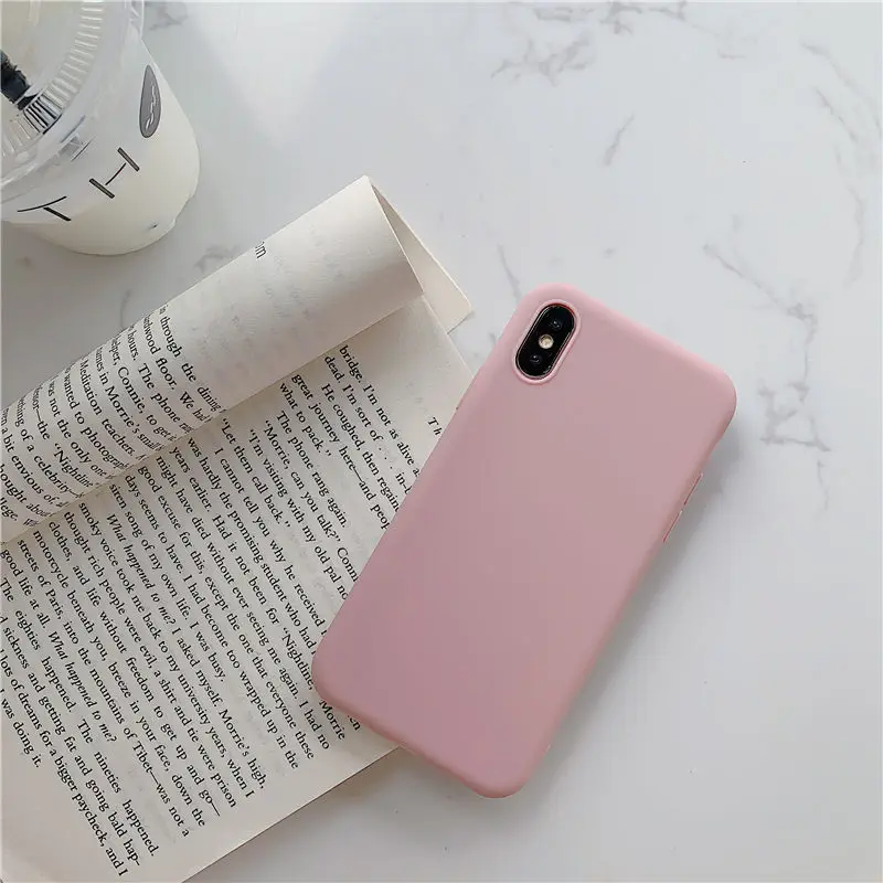 COOLY карамельный цвет матовый чехол для iphone 11 Pro Max 6 S 7 8 Plus X XS XR задняя крышка Мягкий ТПУ силиконовый чехол для телефона s Синий Розовый чехол