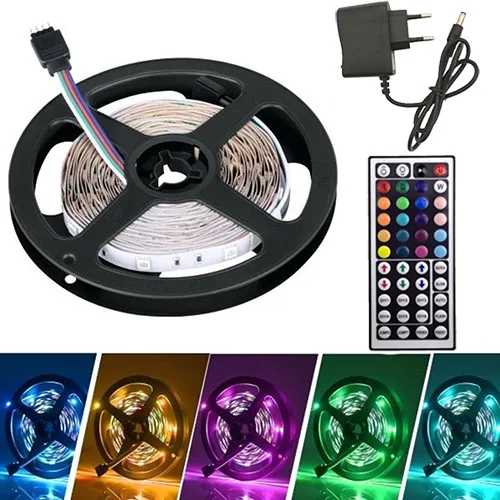 5050 44k Full Set RGB Светодиодная лента 220 В 20 цветов 5 м 10 м 15 М 5050 гибкий светодиодный s освещение 220 В лента Диодная лента Водонепроницаемая DC 12 В адаптер питания набор - Испускаемый цвет: 5050 44k Full Set