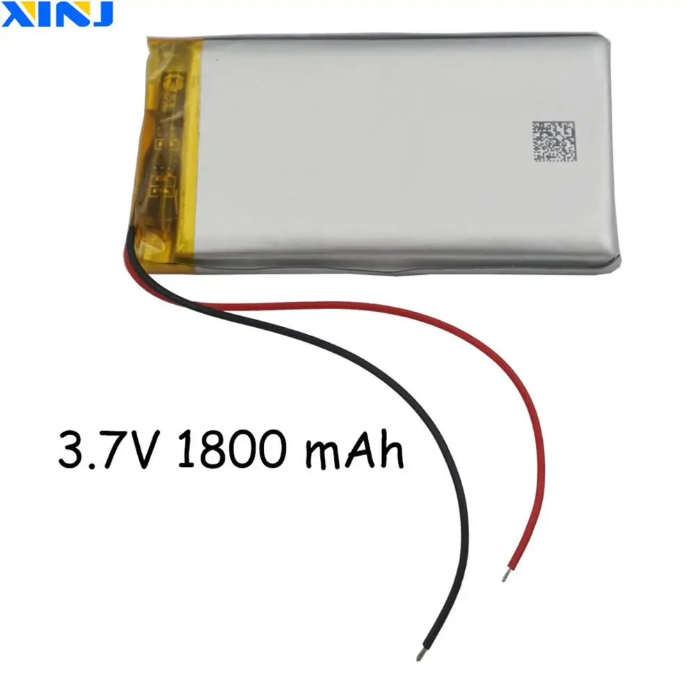 

XINJ 3.7V 1800 mAh 703565 Rechargeable Polymer Li Lithium Lipo Battery Cell For GPS Bluetooth Speaker Phone LED Lighting DashCam