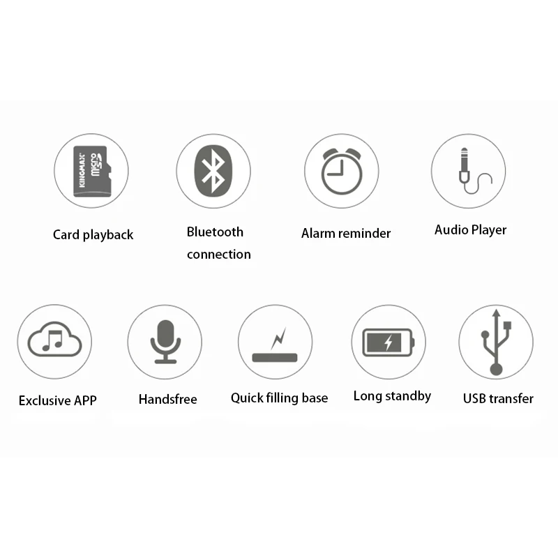 Bluetooth колонка с будильником FM радио стерео 8 часов работы перезаряжаемая батарея