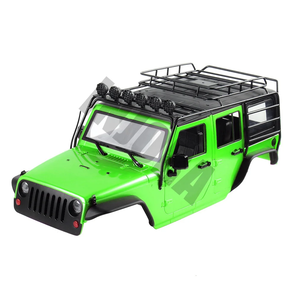 Green INJORA 7 цветов 313 мм корпус колесной базы+ клетка для 1/10 RC Гусеничный Jeep Wrangler Axial SCX10 SCX10 II 90046 - Цвет: Green