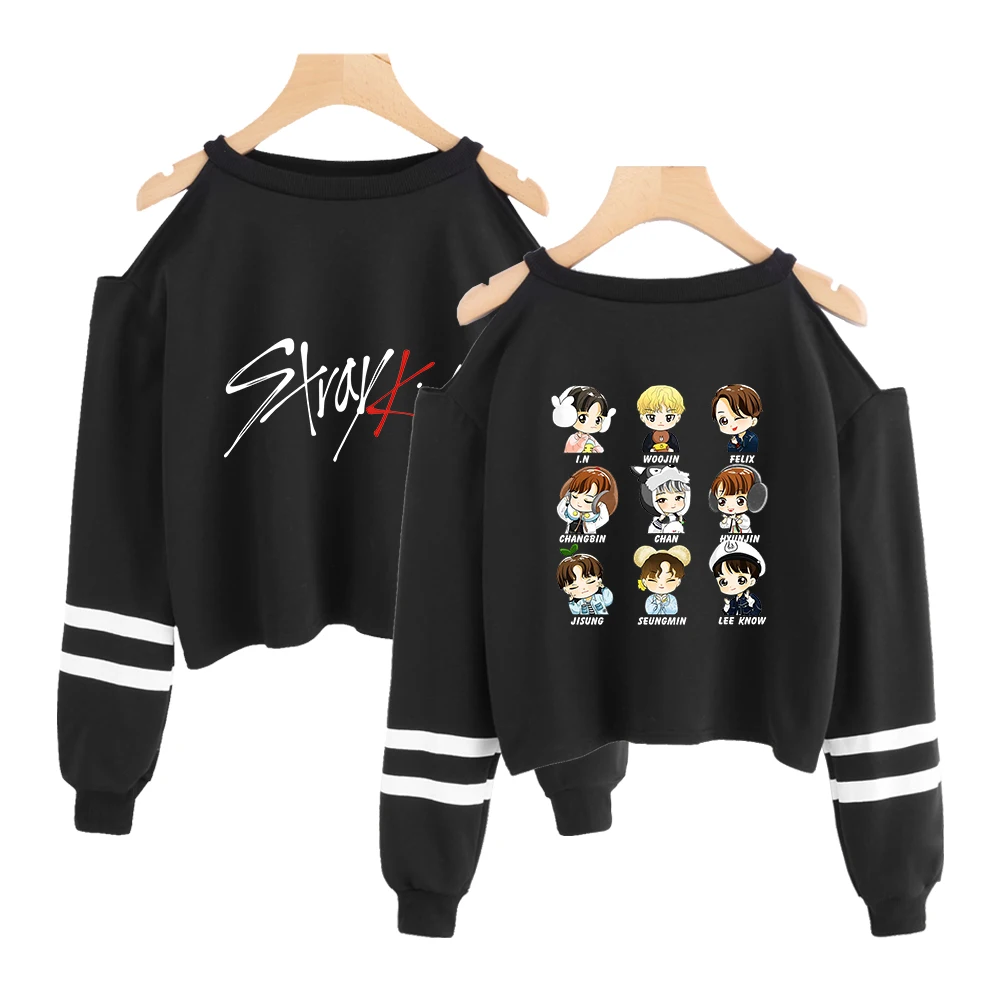 Stary kids kpop Толстовка короткий свитшот с открытыми плечами модные короткие сексуальные хип-хоп Пентагон kpop укороченные толстовки для женщин