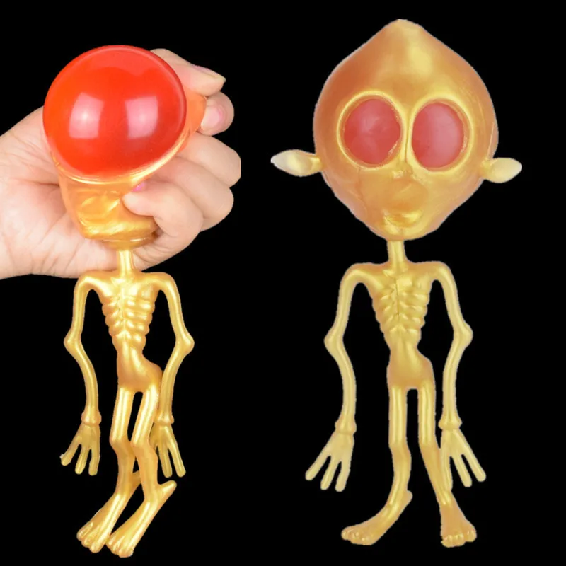 Extrusion vent toy alien toy 17cm rubber Plastic Mischievous spoofing Python Scary PARTY aliens FUNNY