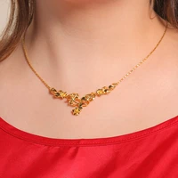 beautiful flower pendant chain yellow gold filled womens pendant necklace gift