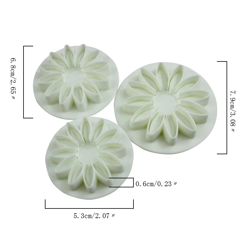 3 шт./компл. Подсолнух маргаритки Гербера цветок помадка торт печенья Плунжер