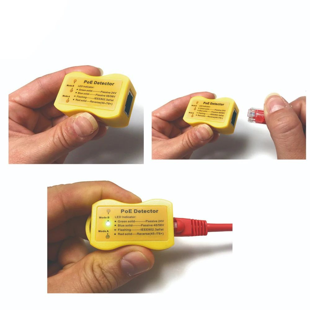 PoE детектор PoE быстро определяет мощность через Ethernet с RJ45 показывает пассивный/802.3af/at; 24 В/48 В/56 в используется для PoE инжектор