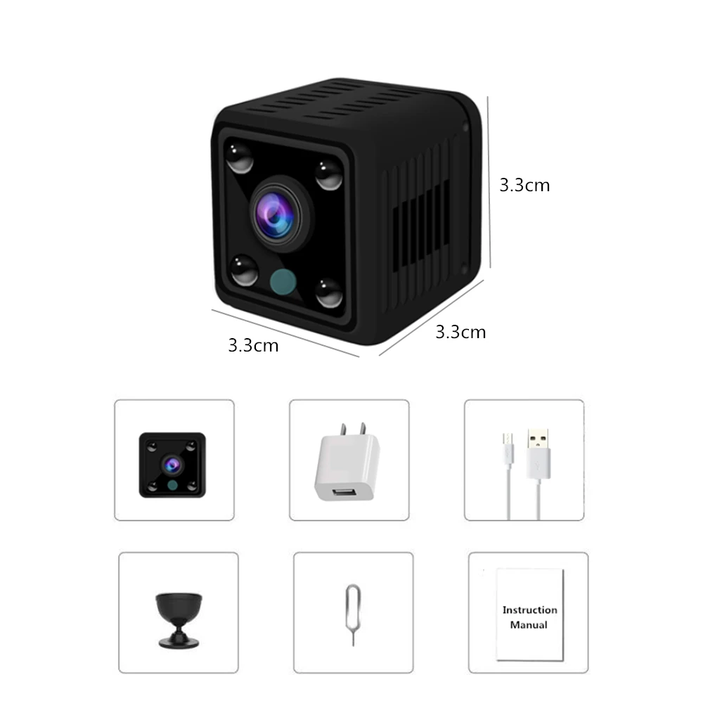 1080P Мини камера безопасности wifi беспроводная домашняя Встроенная батарея ip-камера 720P HD ИК ночного видения Детский Монитор видеонаблюдения CCTV