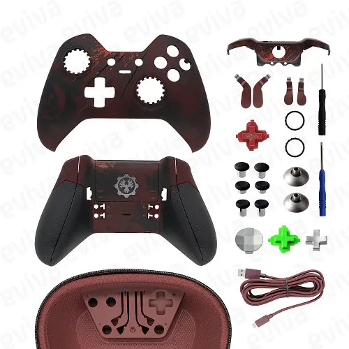 Shell-Grip-Bag-Cable Запасные части для Xbox One Elite контроллер оболочки бампера чехол кнопки ручки для Gears of War - Цвет: Shell-Grip-Bag-Cable