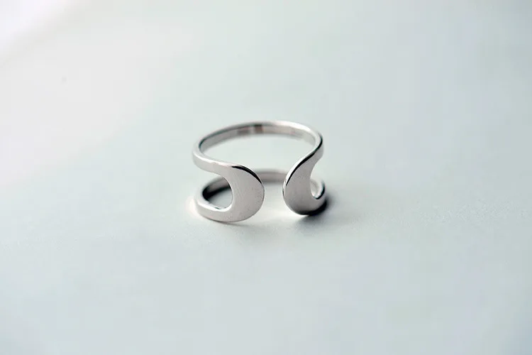 

925-sterling-silver Personality Double Open Rings For Women Fashion Hypoallergenic Lady Sterling-silver-jewelry