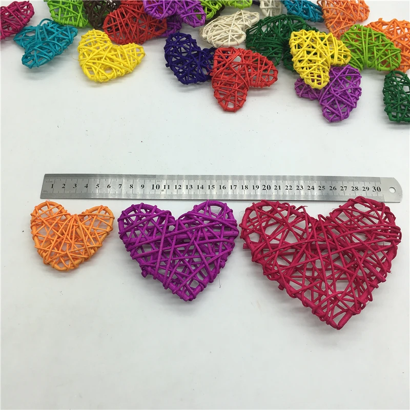 15 PCS / Batch 7/10/13CM New Heart Sepak Takraw Christmas Birthday Party and Home Wedding Decorative Rattan Multicolor Mix | Дом и сад