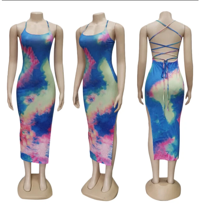 Новинка женское сексуальное пляжное облегающее платье с открытой спиной и