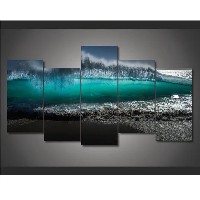 5 шт. Холст Искусство HD зеленое озеро вода под ледяной поверхностью Печать
