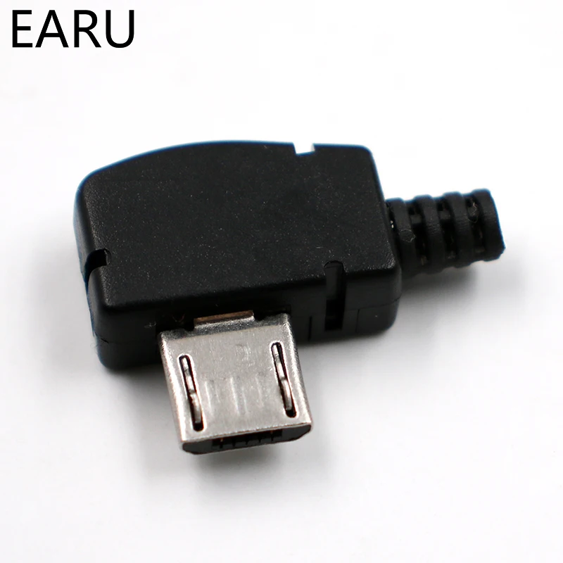 10 компл./лот Micro 5P USB штекер Тип припоя Хвостовая зарядка вилка 90 градусов
