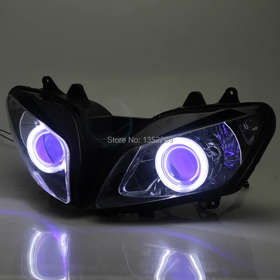 1 комплект фар проектора в сборе HID Blue Angel Eyes для Yamaha YZF R1 2002-2003 Custom