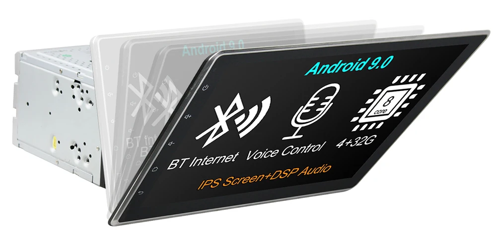 Carbar 10," Android 9,0 2 Din универсальный автомобильный DVD gps стерео радио плеер вверх вниз настроить экран Встроенный DVD DSP с ips экраном
