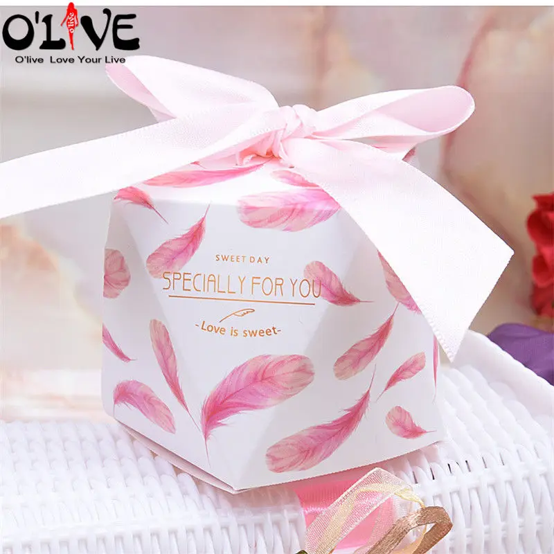 50 шт алмазные Форма Подарочная коробка для упаковки конфет вечерние свадебные