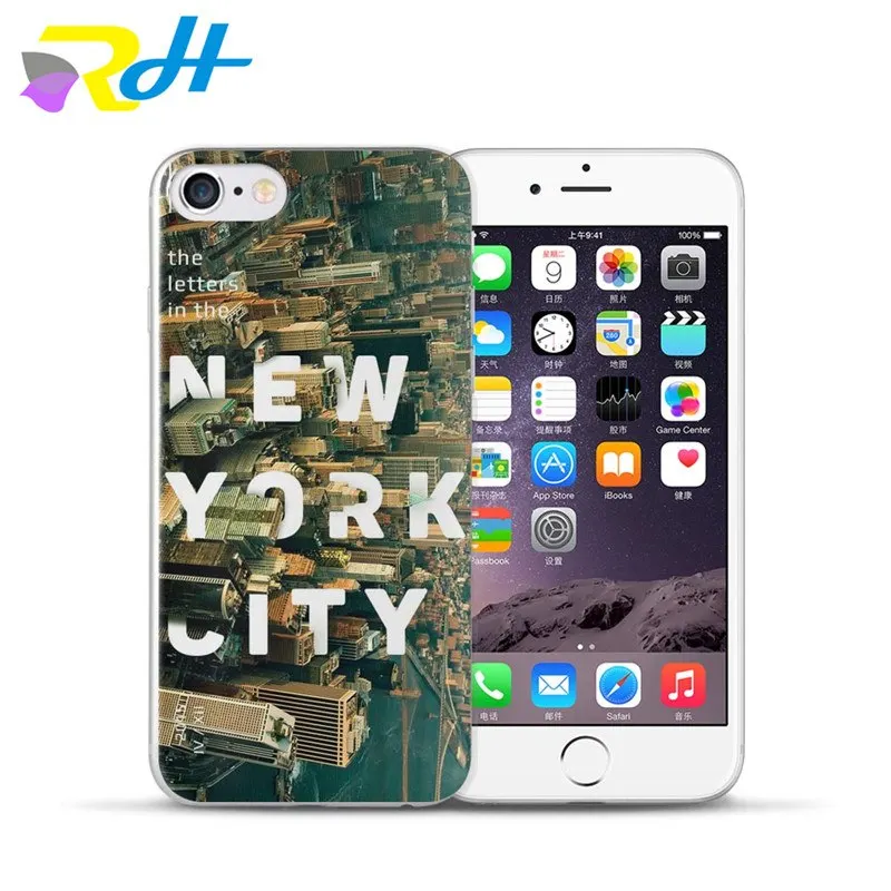 Наклейки Нью Йорк стрит чехол серии для iPhone 6 S плюс 5 5S SE 7 8 X Coque Etui прозрачный