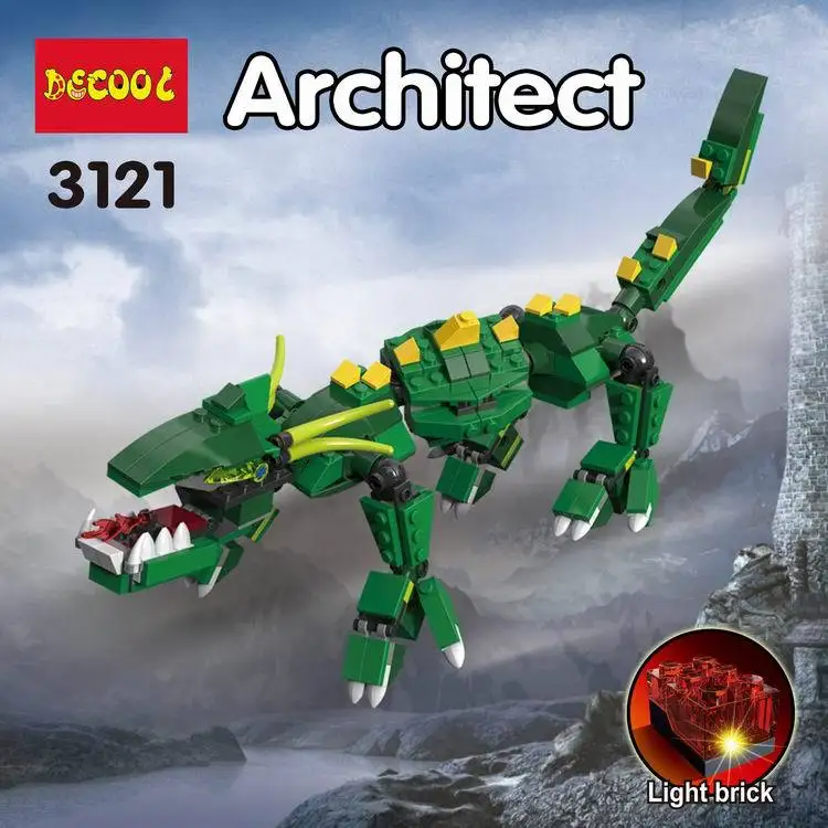 Decool 3121 598 pcs 8in1 Ninja Vert Dragon Avec La Lumiere Building Blocks set DIY Briques Jouets pour enfants Drole | Игрушки и хобби