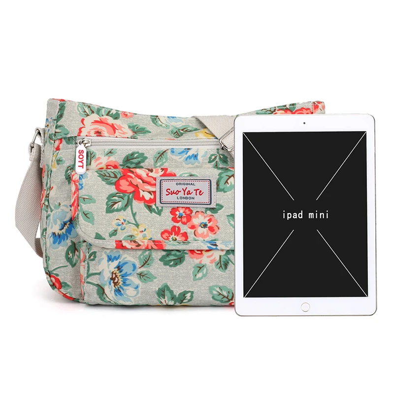 Новые летние модные женские туфли нейлоновая сумка Crossbody сумки цветочный узор