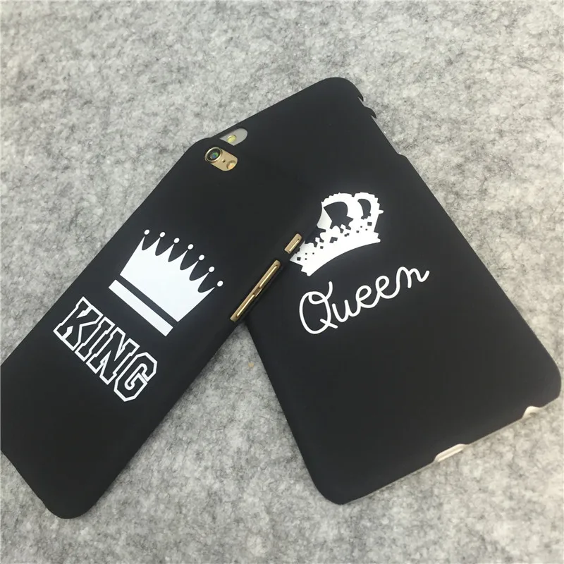 Дизайнерский Тонкий чехол накладка King Queen из чистого черного поликарбоната для