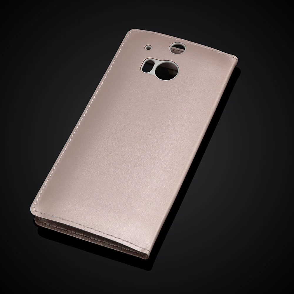Роскошный кожаный чехол-книжка с окошком для экрана телефона HTC One M8 | Мобильные