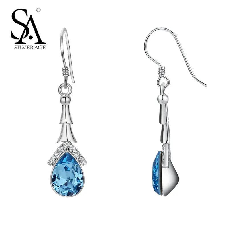 Sa silverage Настоящее стерлингового серебра 925 Висячие серьги |