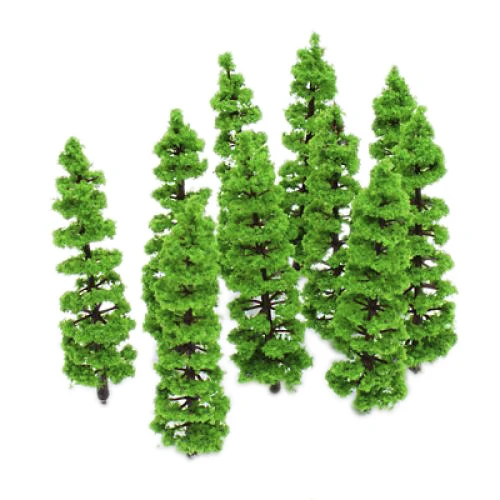 

Newest Model 1:100 - 1:150 Fir Tree Train Model Plastic Trunks Set Scenery Landscape -10PCS Model Building Kits Models Toys