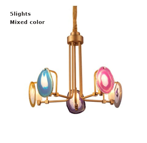 5lights mixed color led g9 Постмодерн Железные Агат дизайнерские Светодиодные Лампы.Светодиодные Светильники Люстры Подвесные.Светильники Подвесные Светильники.Светильник Подвесной Светильник.Освещение Для Столовой,Фойе и Спальни - Цвет корпуса: 5lights mixed color