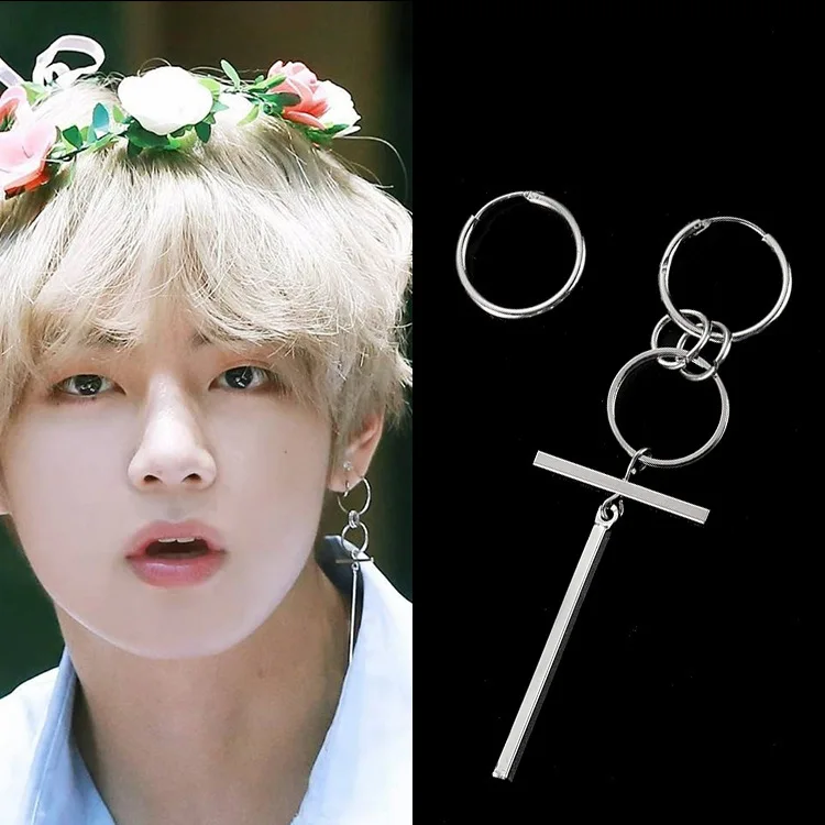 Женские серьги-гвоздики 2018 Koreanische Fashion Schmuck Bangtan Boys Album V DNA Ohrringe Woman Kpop B26 | Украшения