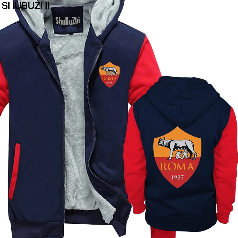 A.S. Roma i Giallorossi Italy Italia Serie A Footballer Soccerer hoodie модный бренд shubuzhi новое черное теплое пальто sbz1270 - Цвет: navy red