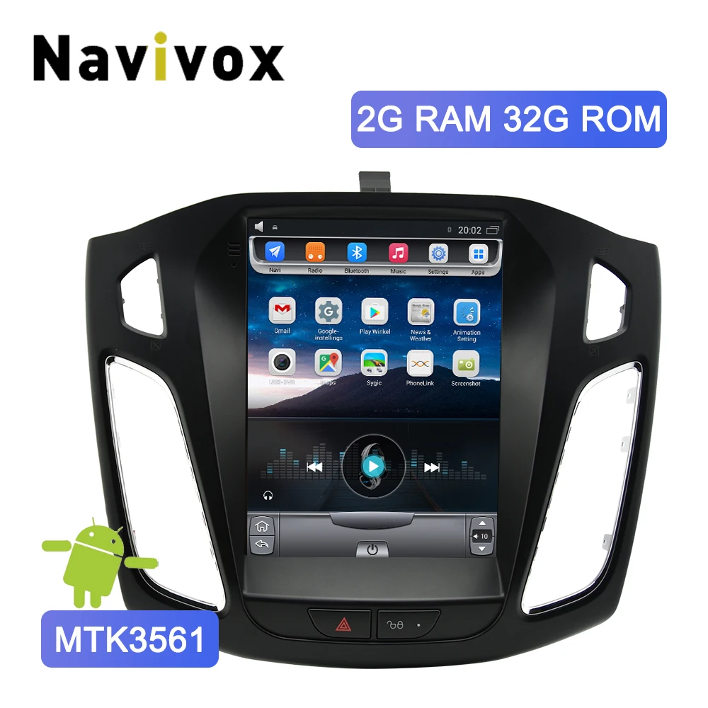 Navivox 10," 2 Din Android 6,0 Автомобильный gps Мультимедиа для Ford Focus салон 2012- видео радио плеер Навигация стерео вертикальный