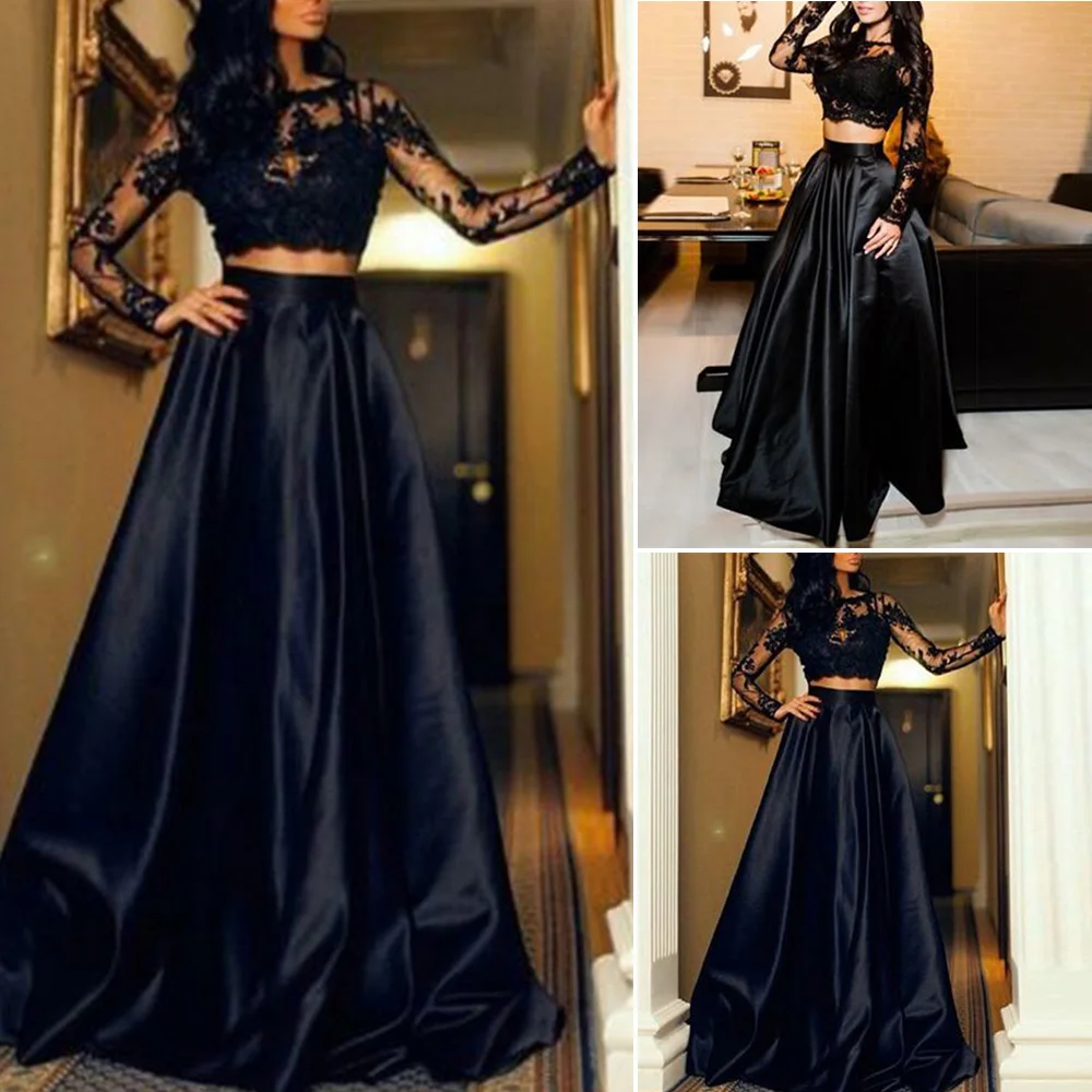 Ladies Party Casual Prom Sexy Women's Long sleeve Tops See through Hollow Maxi Cocktail Evening Formal Elegant | Женская одежда