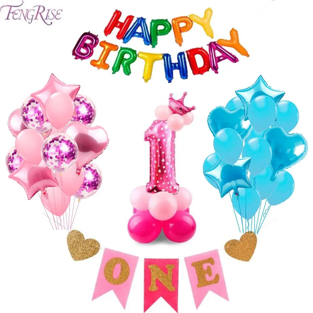 FENGRISE Its a Boy Girl Balloons Number Balloon 1 Year Old Kids 1st Birthday Decoration Party Supplies Favors декор|Украшения