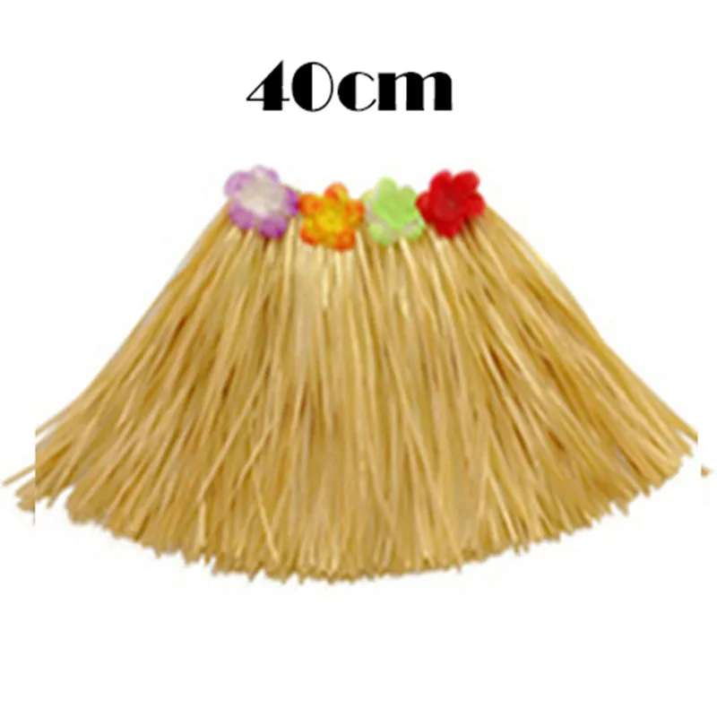 40cm beige 30/40/60 см Пластик волокон для девушки и женщины, Женская Гавайская Юбка для танца \"хула\" хула травяной костюм с юбкой с цветочным рисунком танец хула платье Вечерние Гаваи пляж - Цвет: 40cm beige